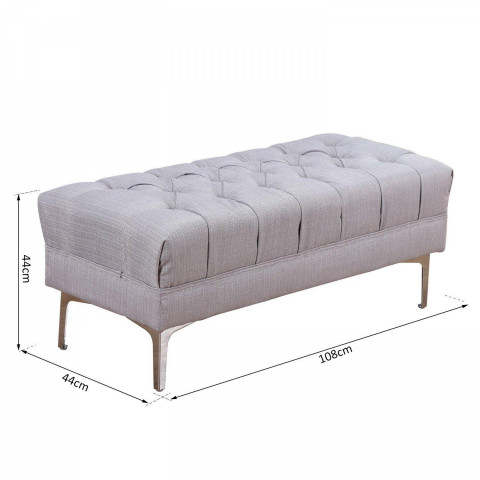 Čalouněná retro lavice 108 x 44 x 44 cm | šedá č.7