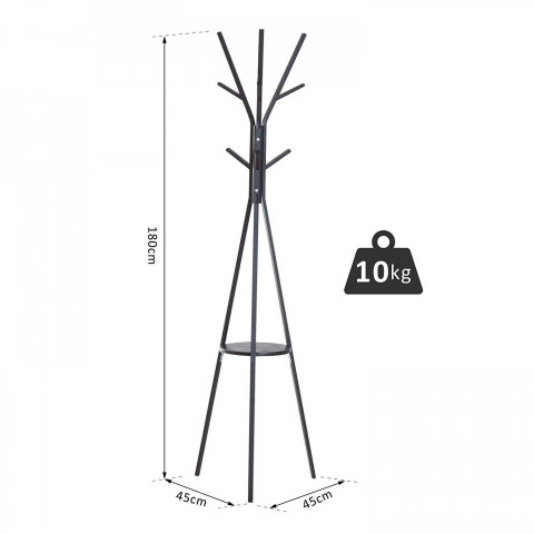 Věšák na oblečení kovový 180 cm | černý č.6