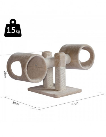 Škrabadlo pro kočky 26x67x30 cm | béžové č.7