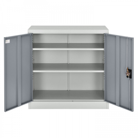 Kancelářská skříň 90 x 90 cm kovová | šedá č.3