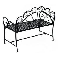Zahradní kovová lavička | antik černá č.5