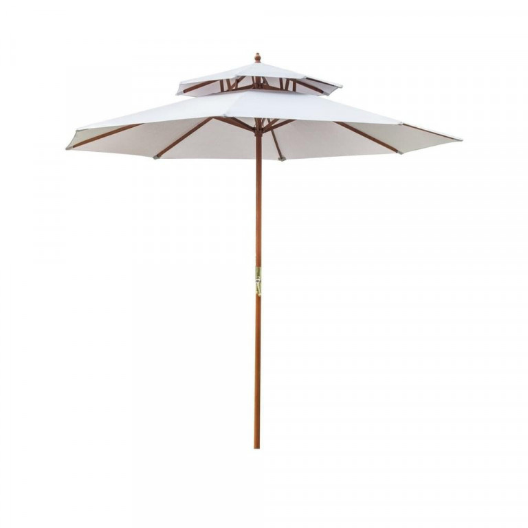 Zahradní dřevěný slunečník se stříškou 270 x 260 cm | šedý