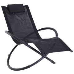 Zahradní houpací lehátko s polštářem | černé č.1
