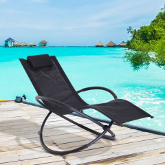 Zahradní houpací lehátko s polštářem | černé č.2