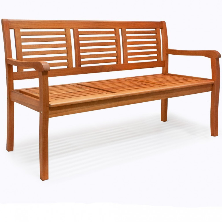 Zahradní lavička - eukalyptové dřevo | 153 cm x 90 cm x 60 cm