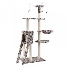 Škrabadlo pro kočky 138x55x35 cm | leopardí vzor č.1