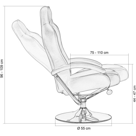 Kancelářská židle GT Relax Racer s podnožkou, černo-bílá č.4