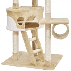 Škrabadlo pro kočky 240-265x55x115 cm | béžovo-bílé č.3