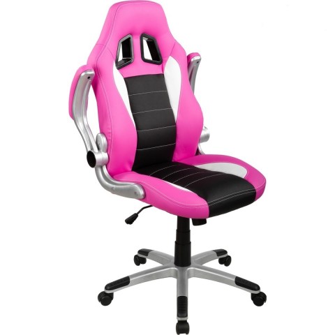 Kancelářská židle GT Series One růžovo-černo-bílá č.2