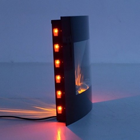 Elektrický krb na zeď LED 900/1800W | černý č.5