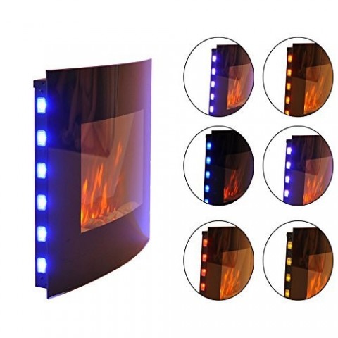 Elektrický krb na zeď LED 900/1800W | černý č.7