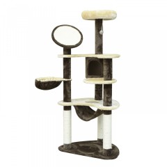 Škrabadlo pro kočky 153x50x65 cm | krémovo-hnědé č.3