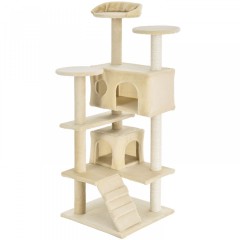 Škrabadlo pro kočky 130x49x49 cm | béžové č.1