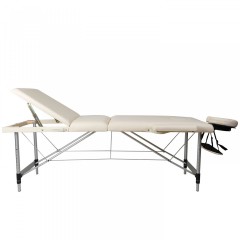 Skládací masážní lehátko hliníkové 180 x 60 cm, krémové č.2