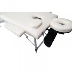 Skládací masážní lehátko hliníkové 180 x 60 cm, krémové č.3