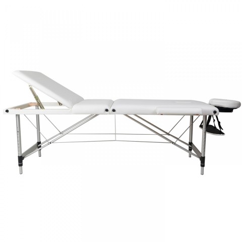 Skládací masážní lehátko hliníkové 180 x 60 cm, bílé č.2