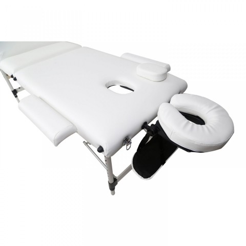 Skládací masážní lehátko hliníkové 180 x 60 cm, bílé č.3