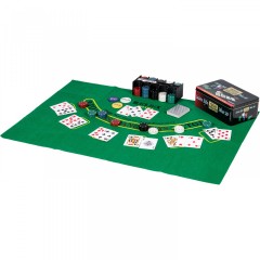 Přenosný pokerový set s 200 žetony v plechové dóze č.1