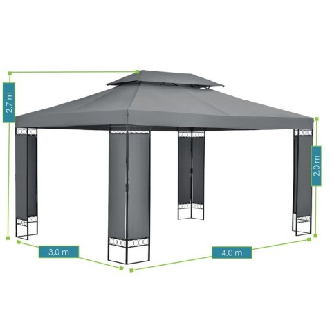 Zahradní altán 3x4 m | antracit č.6