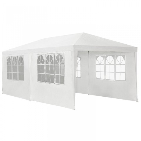 Zahradní párty stan 6 x 3 m s 6 bočnicemi | bílý č.2