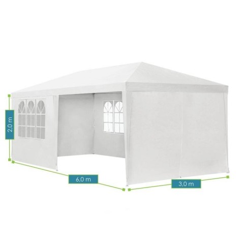 Zahradní párty stan 6 x 3 m s 6 bočnicemi | bílý č.9