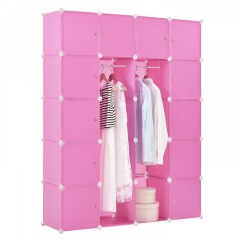 Variabilní regálový systém na boty 140 x 35 x 175 cm | 20 boxů růžový č.3