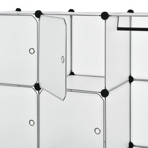 Variabilní regálový systém na boty 140 x 35 x 175 cm | 20 boxů růžový č.5