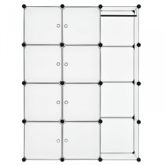 Variabilní regálový systém na boty 105 x 35 x 140 cm | 12 boxů bílý č.1