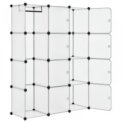 Variabilní regálový systém na boty 105 x 35 x 140 cm | 12 boxů bílý č.2