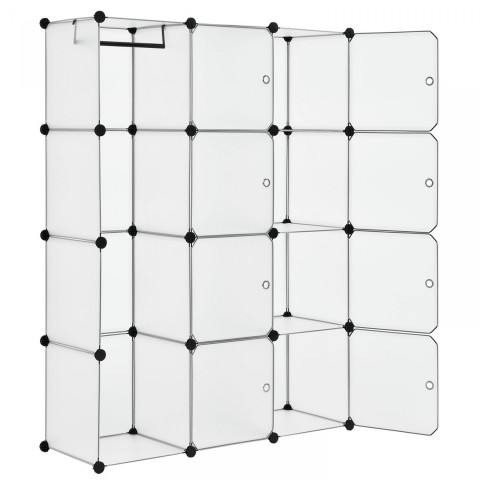 Variabilní regálový systém na boty 105 x 35 x 140 cm | 12 boxů bílý č.2