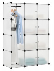 Variabilní regálový systém na boty 105 x 35 x 140 cm | 12 boxů bílý č.3