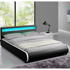 Čalouněná postel Sevilla s LED osvětlením 140 x 200 cm | černá č.2