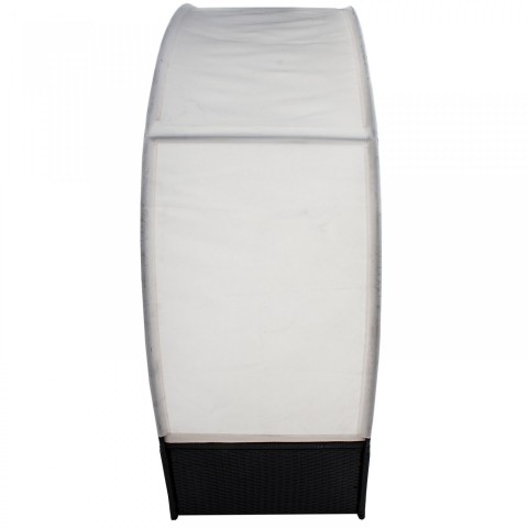 Zahradní polyratanové lehátko Ibiza se stříškou | černé č.5