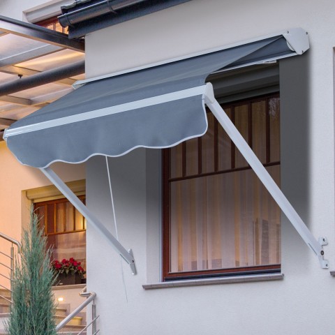 Zatahovací markýza 122 x 70 cm | šedá č.2