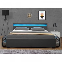 Čalouněná postel Lyon s úložným prostorem a LED osvětlením 180 x 200 cm | šedá č.3
