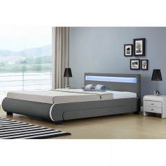 Čalouněná postel Bilbao s úložným prostorem a LED osvětlením 180 x 200 cm | šedá č.1